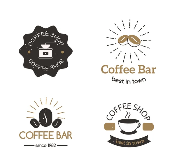 Coffeeshop teken café symbool badge vector. — Stockvector