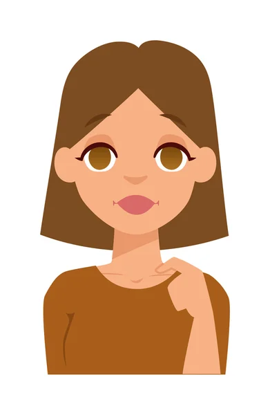 Download Happy woman smiling showing her smile and teeth — Stock Vector © ThodorisTibilis #27310377