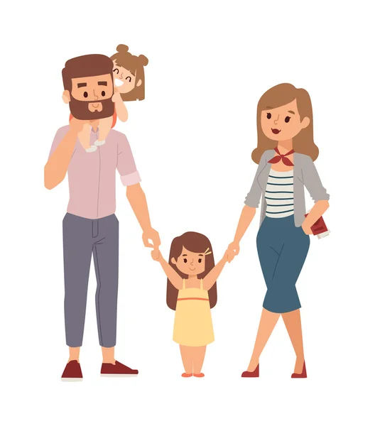 Familjeporträtt illustration. — Stock vektor