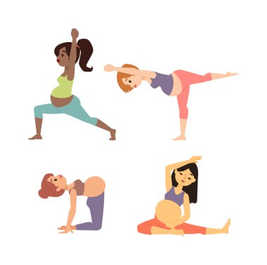 Hamile kadın karakter vektör spor