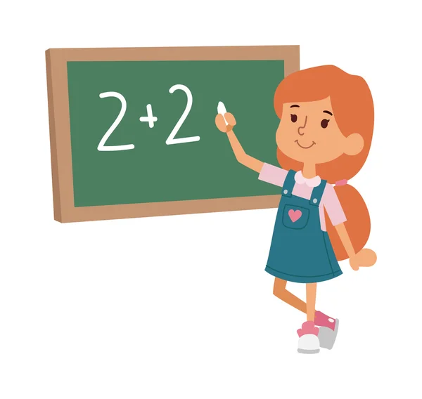Školní dítě základní vzdělání znamení vektor. — Stockový vektor