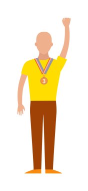 Kazanan runner Kazananlar, başarı spor düz vektör.