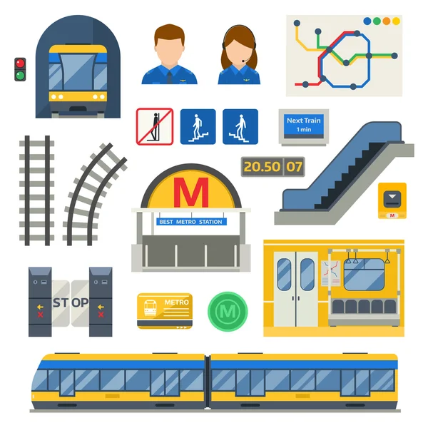 Metro yeraltı sembolleri vektör seti.