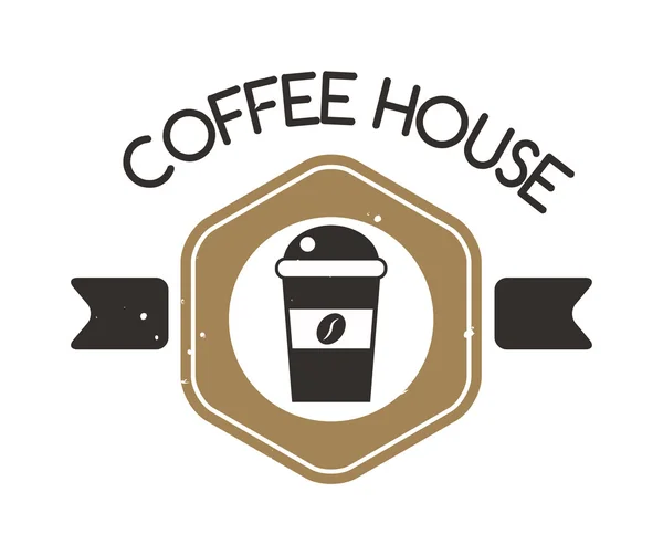Café sinal café símbolo emblema vetor . — Vetor de Stock