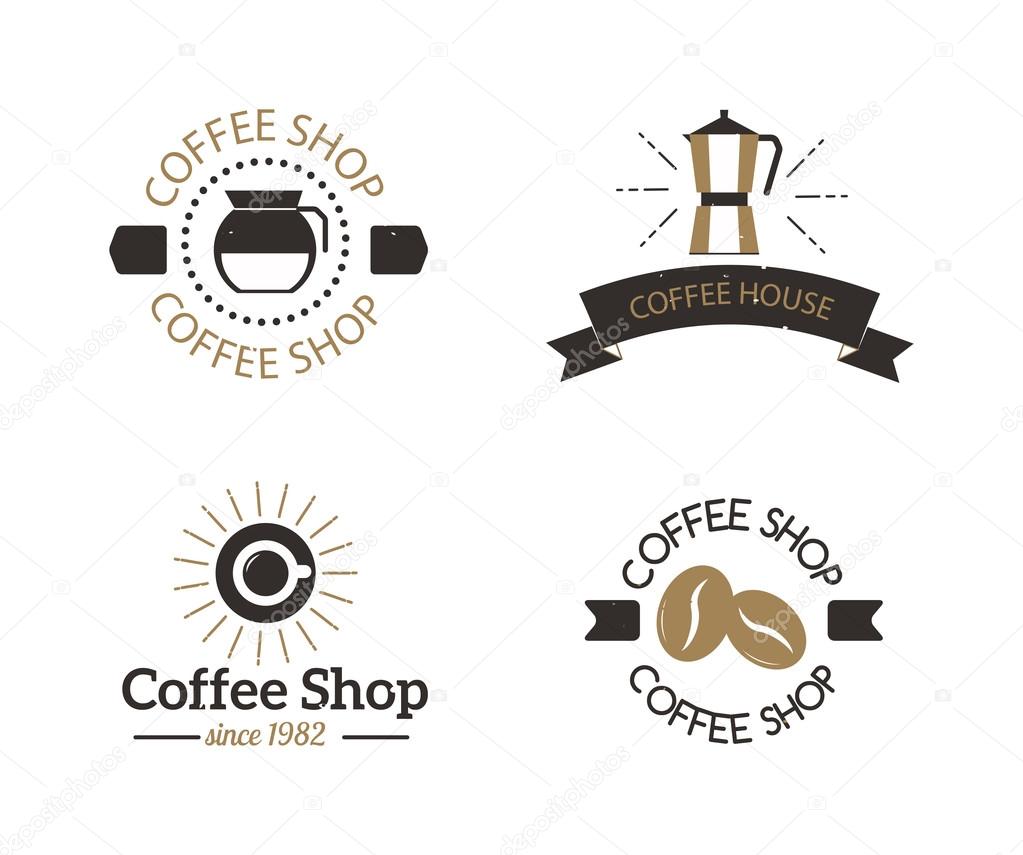 Coffee Shop Sign Cafe Symbol Badge Vector. — Stock Vector © Adekvat - 1023x855 - jpeg Vintage Coffee Sign Espresso