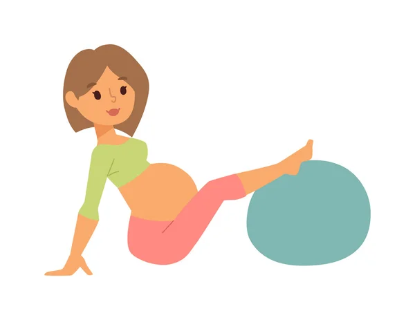 Έγκυος γυναίκα χαρακτήρα διάνυσμα αθλητισμού — Διανυσματικό Αρχείο