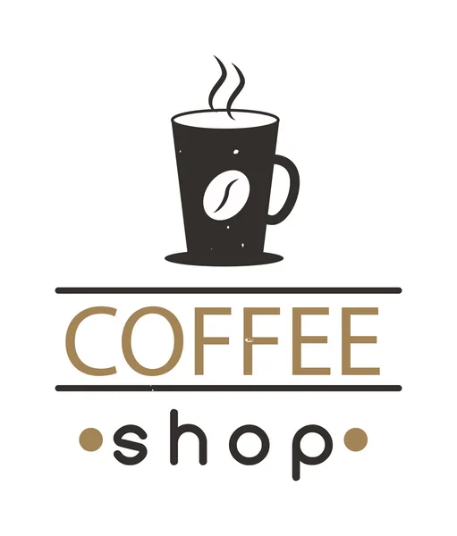 Coffeeshop teken café symbool badge vector. — Stockvector