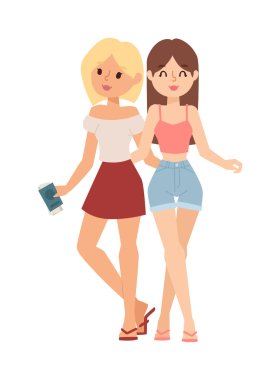 Gossip girls vector illustration.