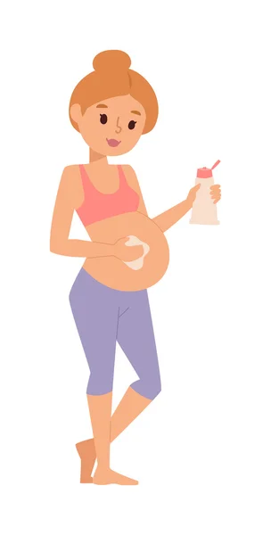 Pregnant woman character vector sport — Stock Vector