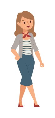 Kız vektör çizim.