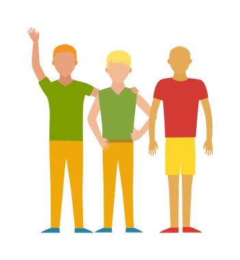 Grup insanlar vektör çizim.