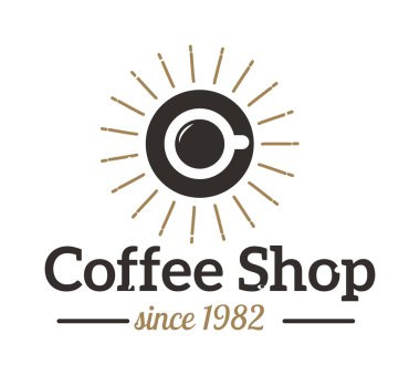 Kahve Dükkanı işareti Cafe sembolü rozet vektör.