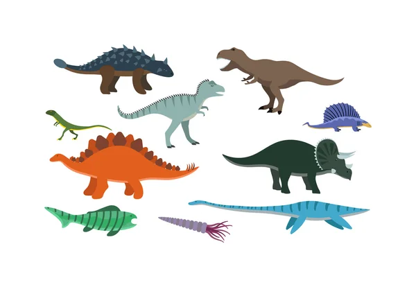 Dibujos animados dinosaurio vector ilustración . — Vector de stock