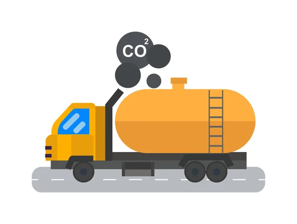 Petróleo logístico transporte de petróleo tanque coche vector ilustración . — Archivo Imágenes Vectoriales
