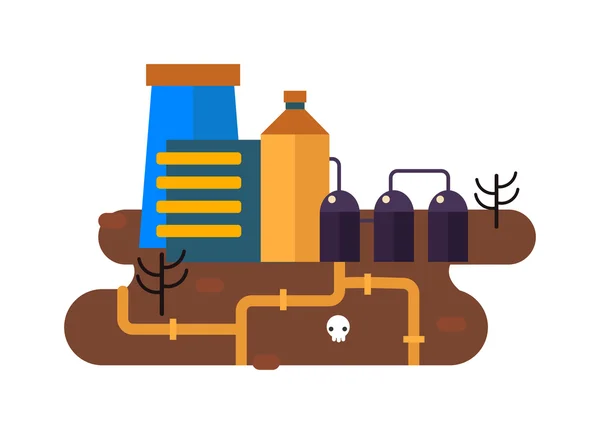 Problemas ecológicos, vector de contaminación ambiental — Vector de stock