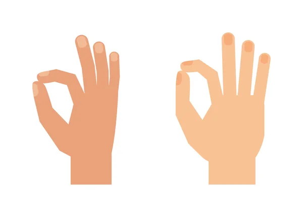 Silhouet hand tonen symbool Ok vectorillustratie. — Stockvector