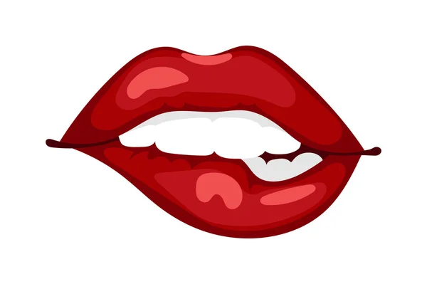 Labios femeninos ilustración vector aislado . — Vector de stock