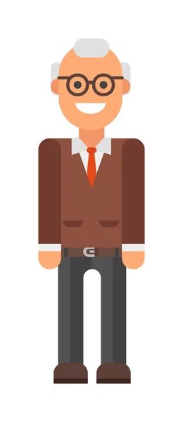 Grandfather professor portrait — Stock Vector