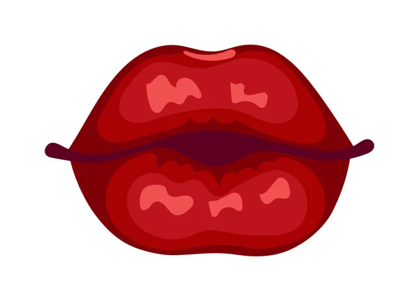 Labbra femminili isolato vettoriale illustrazione . — Vettoriale Stock
