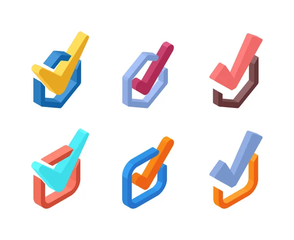 Controlla le icone di voto insieme vettoriale . — Vettoriale Stock