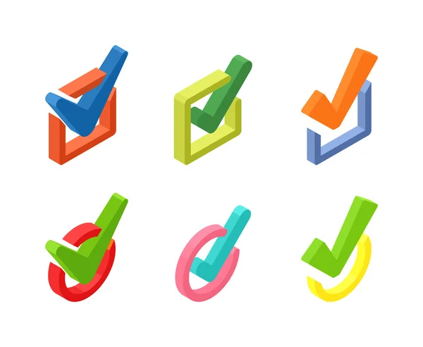 Comprobar iconos de voto vector conjunto . — Vector de stock