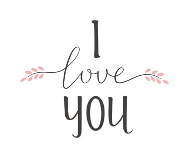 Seni seviyorum vektör metin