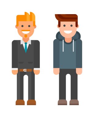 Modern hipster boy vektör illüstrasyon.