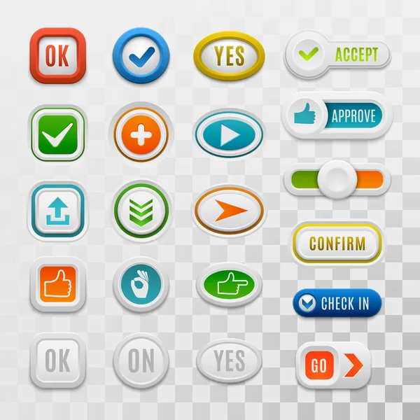 OK button vector set . — стоковый вектор