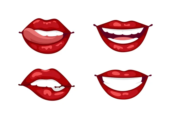 Γυναικεία χείλη απομονωμένη απεικόνιση διάνυσμα. — Διανυσματικό Αρχείο