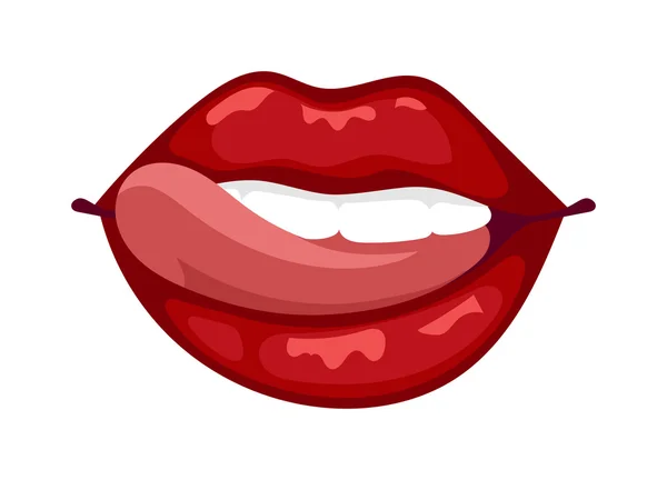 Labios femeninos ilustración vector aislado . — Vector de stock