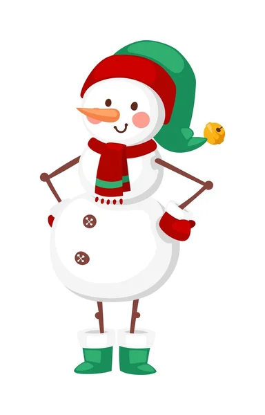 Desene animate personaj om de zăpadă — Vector de stoc