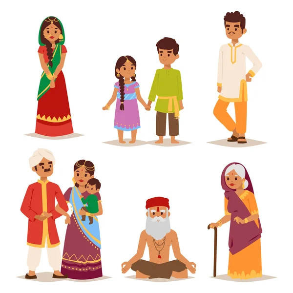 Illustrazione vettoriale popolo indiano . — Vettoriale Stock