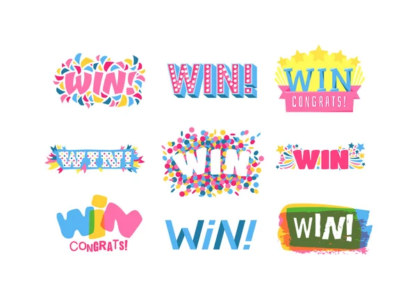 Win text vector illustration — Stock Vector