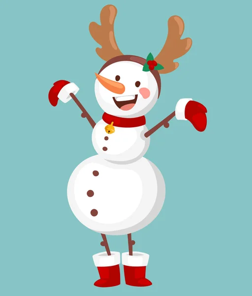 Personagem do boneco de neve dos desenhos animados —  Vetores de Stock