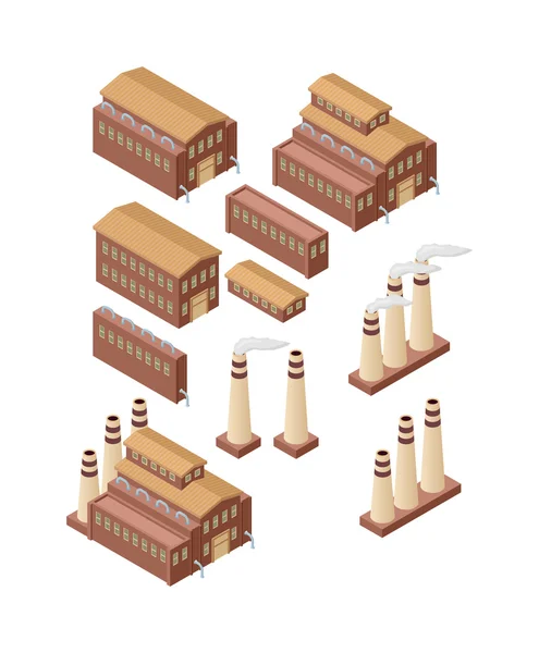Isometrische Abbildung des Gebäudevektors — Stockvektor
