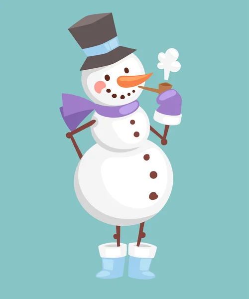 Snowman stripfiguur — Stockvector