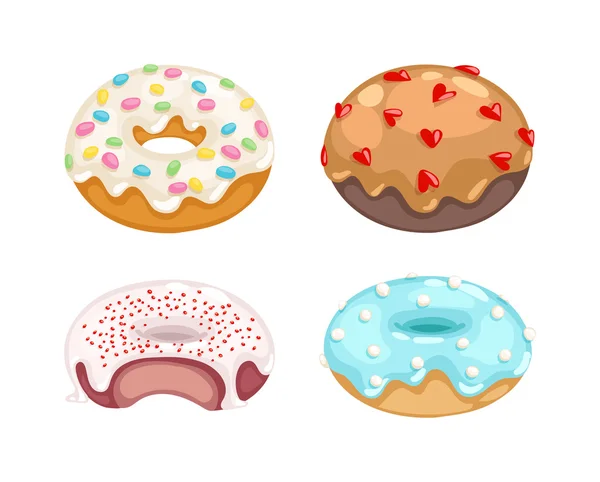 Donuts vector conjunto . — Archivo Imágenes Vectoriales