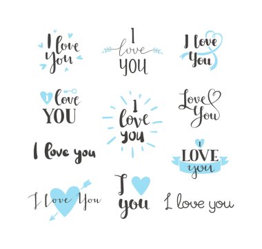 Seni seviyorum vektör metin