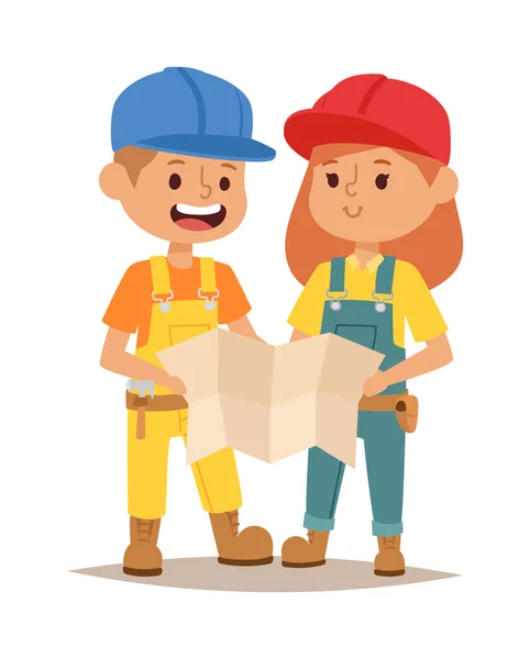 Builders kid vector — Stock Vector