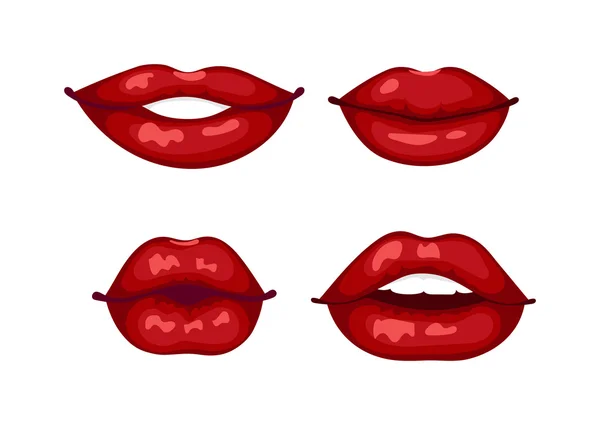 Vrouwelijke lippen geïsoleerd vector illustratie. — Stockvector