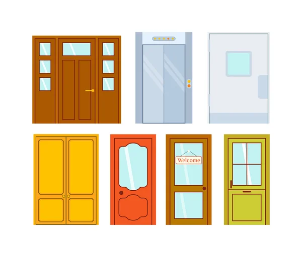 Puertas aisladas vector ilustración . — Vector de stock