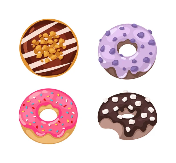 Donuts vector set. — Stockvector