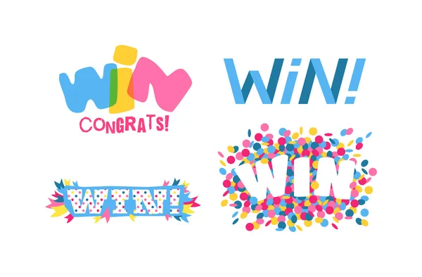 Win text vector illustration — Stok Vektör