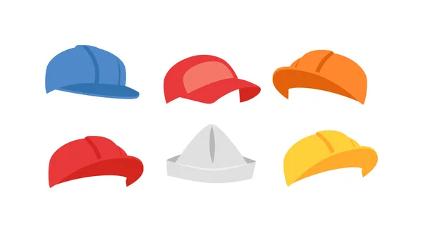 Constructores sombreros vector conjunto . — Archivo Imágenes Vectoriales