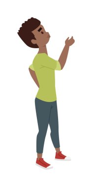 Afro boy vektör illüstrasyon.
