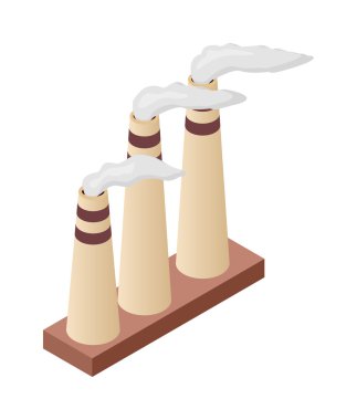 Isometrik tüp fabrikası vektör illüstrasyon