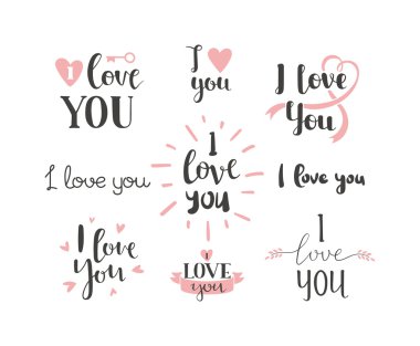 Seni seviyorum vektör metin