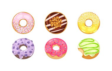 Donuts vector set. clipart