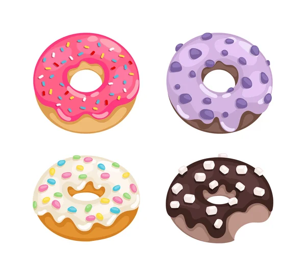 Donuts Vektor Set. — Stockvektor