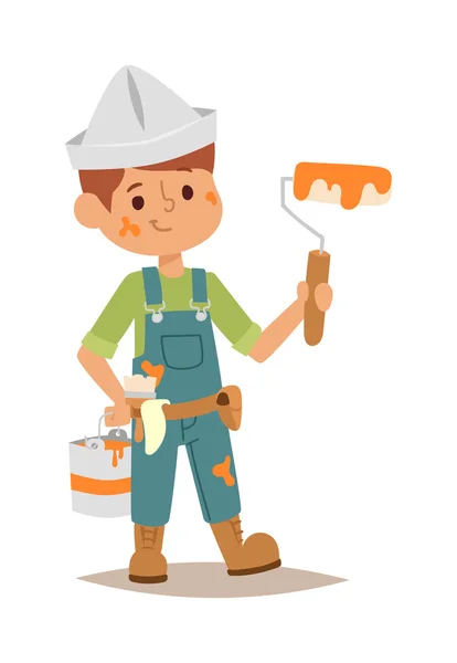 Builders kid vector — Stock Vector